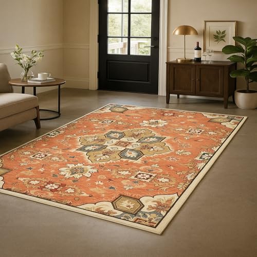 Tapis de chambre à poils courts doux esthétique vintage crème