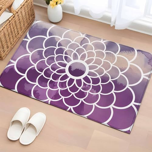 Rectangle Area Rug 24x36in, Abstract Flower Texture Floor Carpet for