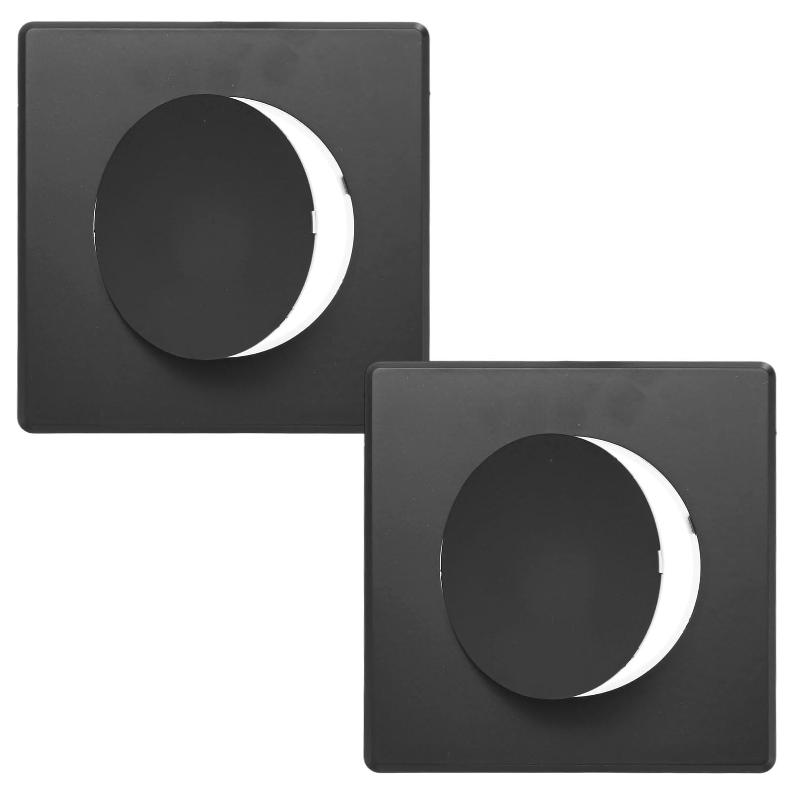 M METERXITY 2-Pack Access Panel for Drywall, 4x4 Inch Plastic Self Adhesive Wall Hole Cover Access Doors for Wiring Cable/Ceiling, Removable Plumbing Wall Panel [Black, Round]