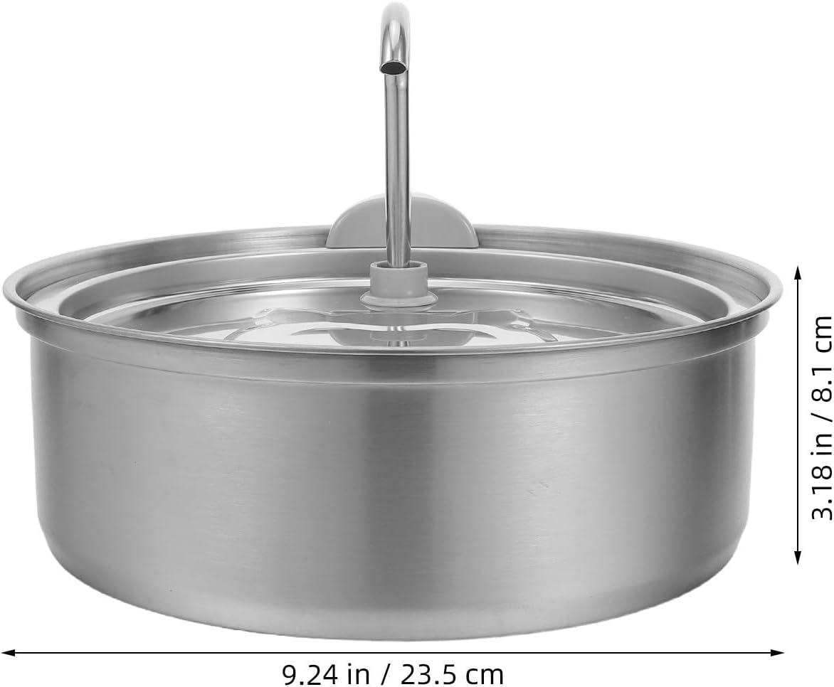 Cat Water Fountain Stainless Steel - 101oz/3.0L Pet Dog Water Dispenser Automatic 38dB Silent Dispenser for Drinking Indoor Metal Kitty Spout Fountain with Filter