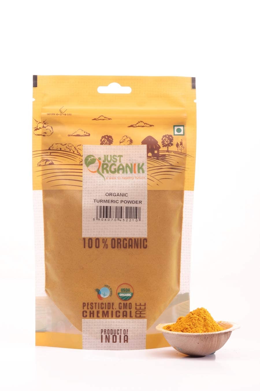 Just Organik Turmeric Powder 100gm, 100% Organic