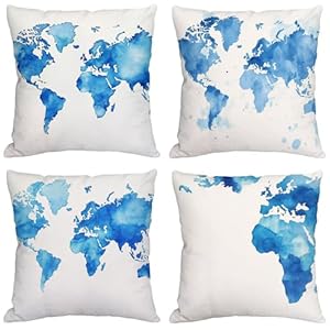 Generisch Generic Wasserdichte Kissenbezüge Blau 4er