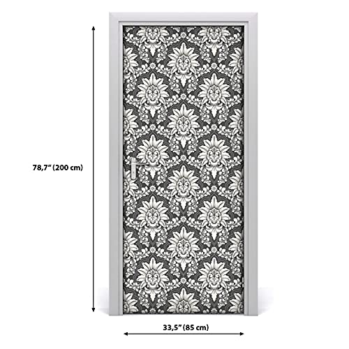 Fondo de pantalla autoadhesiva 70x200 cm vinilo para puertas damasco clásico 4