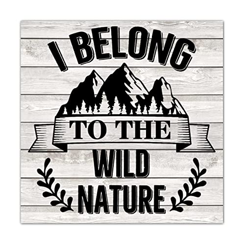 Décoration murale en bois antique I Belong to The Wild Nature 40cm