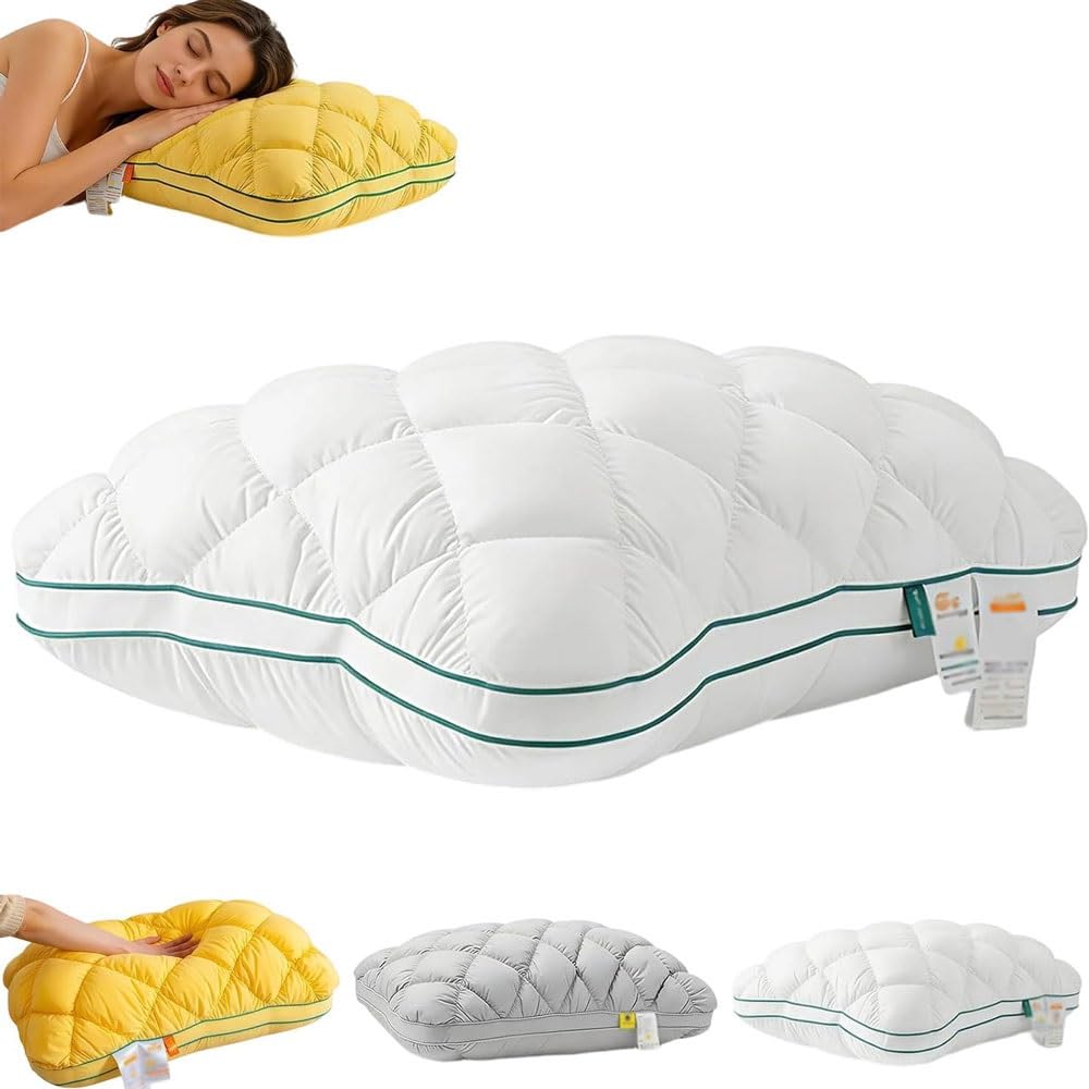 RAGOPILEN Pillow, Pineapple Down Alternative Pillow for Side Back Sleepers Multicolor 48x74cm(Elegant White)