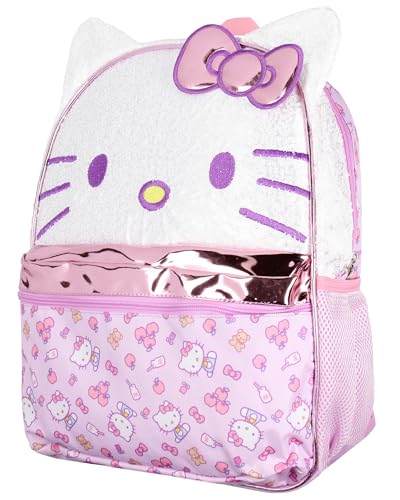 AI ACCESSORY INNOVATIONS Sanrio Hello Kitty Apples and Bows Sequin with PVC Bow Zipper Pull School Travel 16" Backpack For Kids2