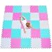 Tappeto Puzzle Bambini Gomma Eva Resistente Isolante Lavabile Gioco per Bambini Tappeto da Gioco Tappetino | Tappetini Puzzle Bianco-Rosa-Verde 25 Pezzi