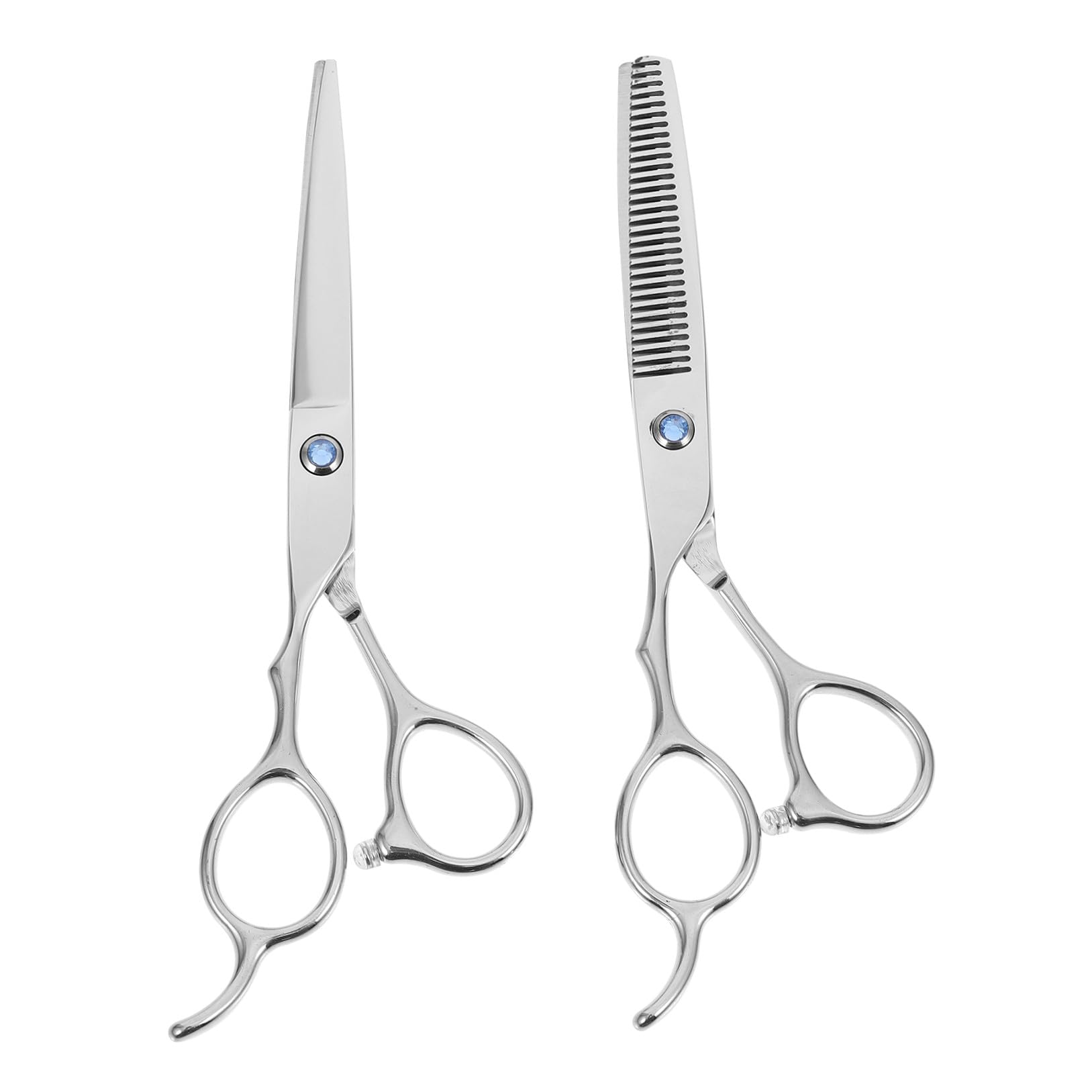 2pièces Ciseaux Pour Cheveux Gaucher Outils De Coupe Pour Salon De Ciseaux Plat Dents Acier Inoxydable