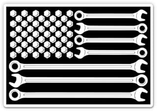 GT Graphics Express Wrenches and Bolts USA Flag Mechanic - 5