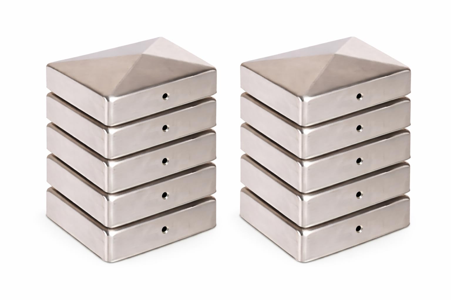 Vivagardea Pyramid Post Caps 91 X 91 Mm Stainless Steel Pack Of 10