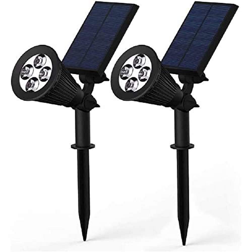 GRIFEMA DG2005, Luci Solari esterno 4 LED, Lampada Giardino Potenti, 2 Pezzi