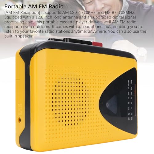 LICAEVEY Retro Cassette Player, Grabadora con Altavoz y Auriculares Incorporados, Grabación Inversa en Cinta, Radio Am FM Portátil para Jardín Doméstico