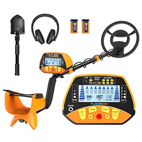 FLOUREON Detector de Metales Profesional con Función de Pinpointer para Niños y Adultos, Alta Sensibilidad Ajustable, 3 Modos de Busca,...