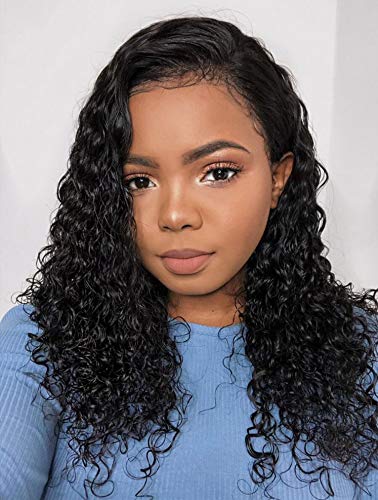 Human Hair Wigs Curly lace front Human Hair Wigs 9A 100% Brazilian Virgin Human Hair Natural Color 150% Density (14 inch)