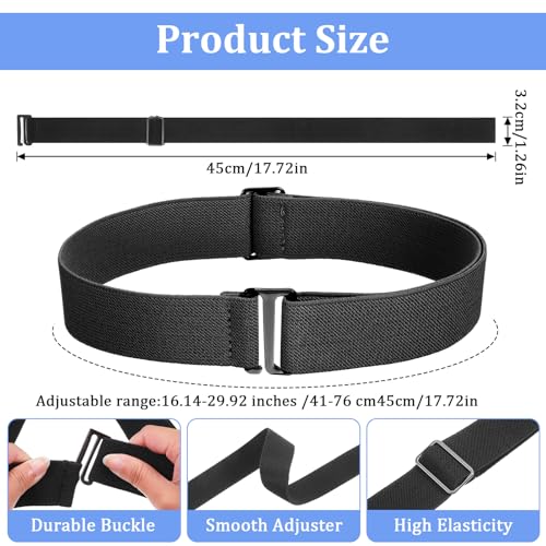 4 Pack Stretch Belts Elastic No Show Comfortable Adjustable Invisible Strap Waist Belt with Flat Buckle for Women Men Jeans Pants Dresses2