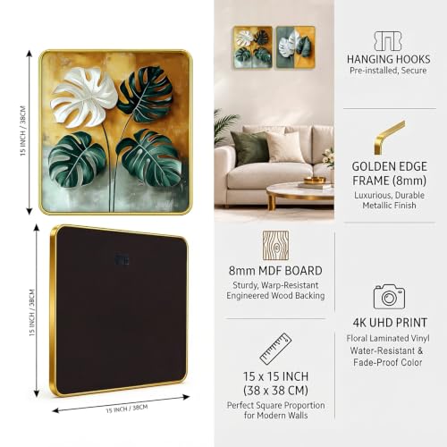 Image of RANDOM Premium Square Wall Painting Set of 2, 38 x 38 cm (Premium painting set of 2)