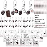 24 Sets Coffee Keychains Bulk Valentine's Day Gifts for Coworkers Funny Valentines Cards Office Coffee Lover Gift for Adults Employee