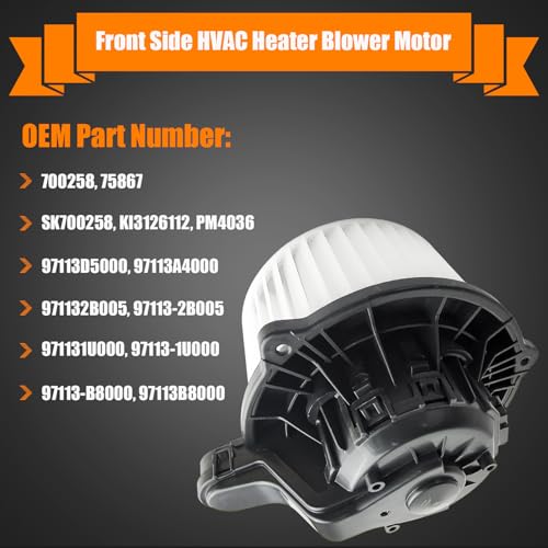 Image of 75867 HVAC Heater Blower Motor Fit for Hyundai Elantra 2018-2020 Santa Fe 2010-2018 Santa Fe Sport 2013-2018, for Kia Cadenza Optima Sedona Sorento AC Heater Blower Motor Fan Replace# 700258, SK700258