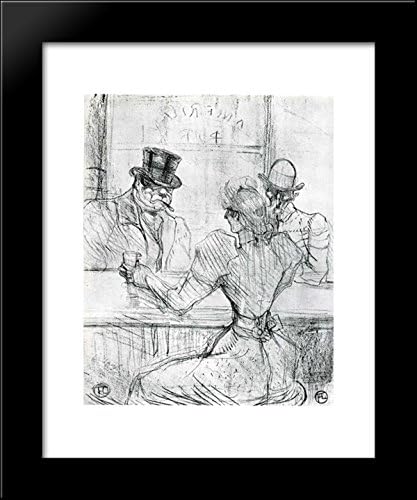 At the Bar Picton, Rue Scribe 20x24 Framed Art Print by Henri de Toulouse-Lautrec