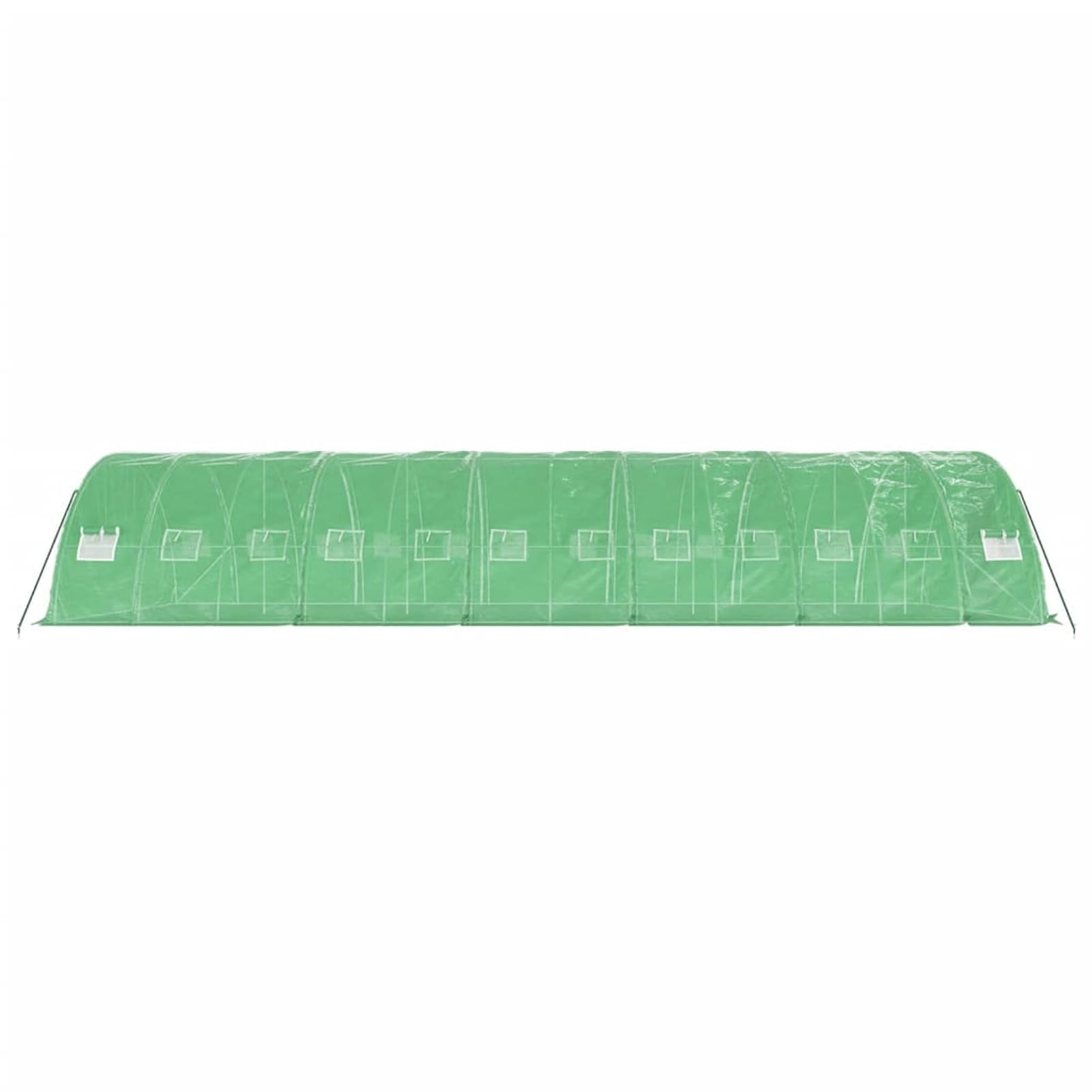 LAPOOH Szklarnia ze stalową ramą, zielona, 60 m², 12 x 5 x 2,3 m, szklarnia, szopa ogrodowa, przedszkole, ogród zimowy, ogród, ciepłe rośliny domowe, rosną domy (SPU: 3188087)