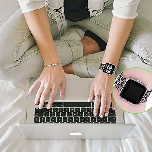 Maledan Compatible with Fitbit Versa 2/Versa Lite SE/Versa Bands for Women Men, Fadeless Pattern Band Printed Floral Strap Replacement for Fitbit Versa Smart Watch Family