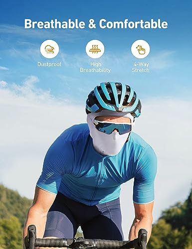 AstroAI Ski Mask Balaclava, Windproof UV Protector Face Cover, White - image 3