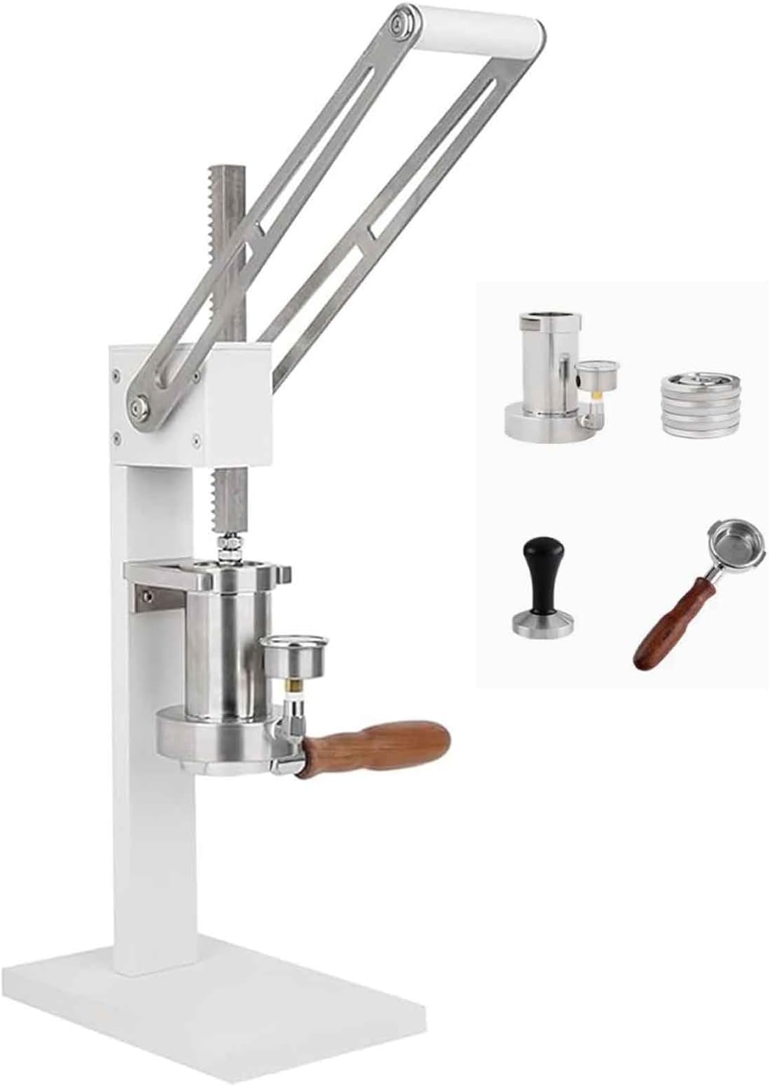 Espresso Maker, Manual Lever Espresso Press Machine with Labor-Saving Pressure Rod, Pressure Chamber, Piston, and Bottomless Handle