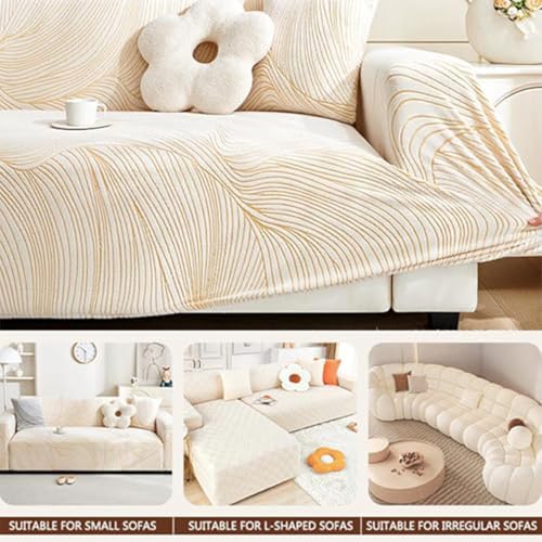 Housse de canapé extensible 2-seater jacquard velours de qualité supérieure - 7