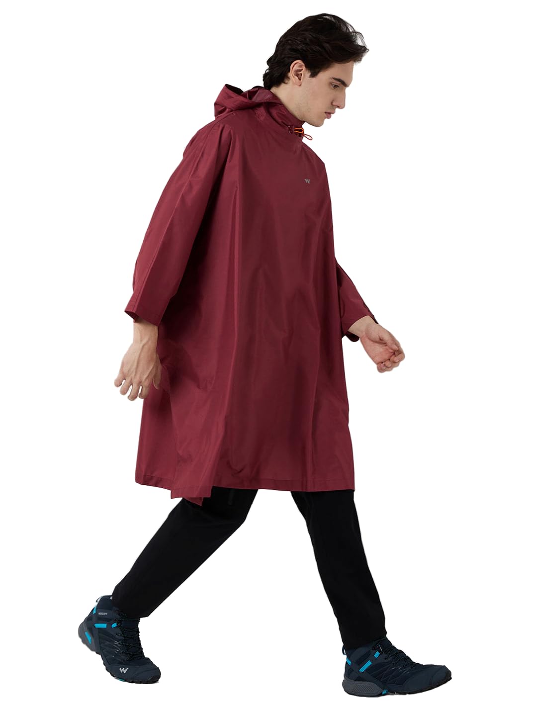 wildcraft Men's Standard Length Polyester Solid Rain Poncho (43602)(M, Red)-picture-21