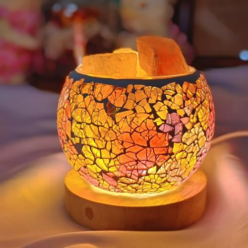 Image of Turkish Persian Himalayan Salt Lamp, Mosaic Glass Night Light with USB Power Home Decoration Holiday Gift