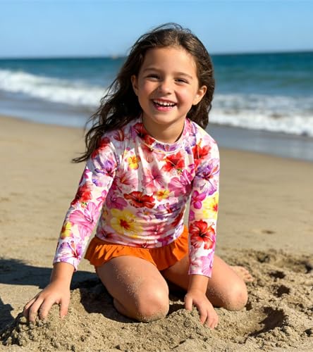 Image of UNIFACO Toddler Girls Swimsuit Rashguard Set Summer Beach Breathable Tankini with UPF 50+ Sun Protection 2-8T