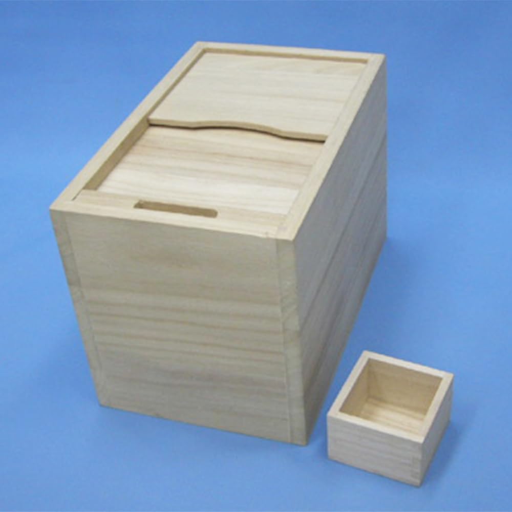 Amazon｜米びつ 桐製 5kg 一合マス付き スライド式 コンパクト