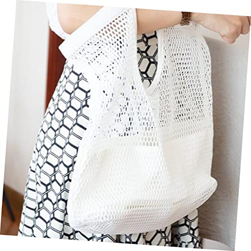 Sosoport 1Pc Capacity Mesh Beach Tote Bag Portable Shopping Pouch for Summer Activities Stylish and Design for Travel Shopping and Outdoor Use3