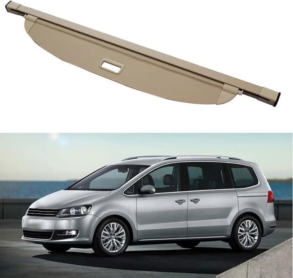 Cubreobjetos retráctil para VW Sharan 2012-2021: bandeja enrollable y resistente de maletero