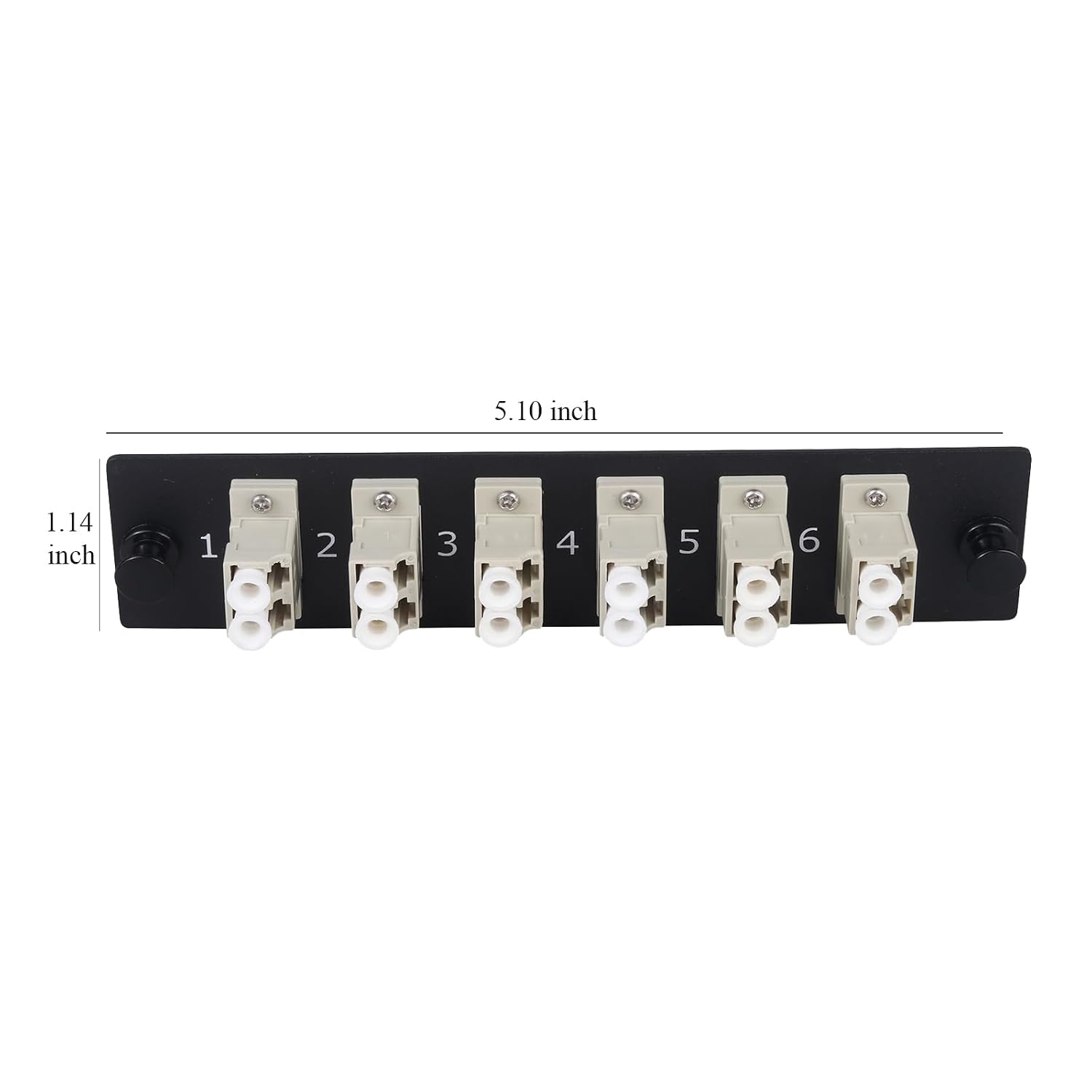 12 Fibers LC OM1/OM2 Duplex Multi Mode Fiber Patch Panel with 6 pcs LC/LC UPC Duplex Multimode Fiber Optic Coupler Adapters Connector, 2pcs