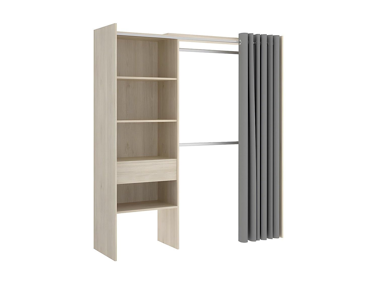 Générique Vente-​Unique - Dressing Extensible Laurent - L.110/​160 cm - Coloris : Chêne et Gris
