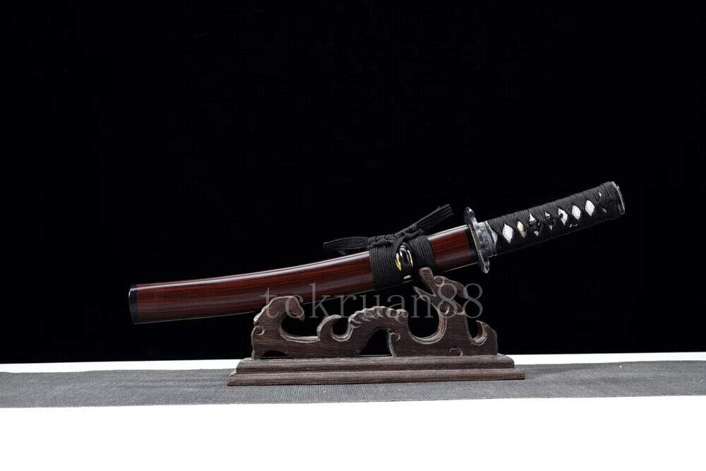 YL Sword Handmade Japanese Tanto Sword Clay Tempered T10 Steel Full Tang Functional Blade
