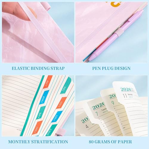 Agenda A5 2026 avec couverture imperméable de qualité supérieure