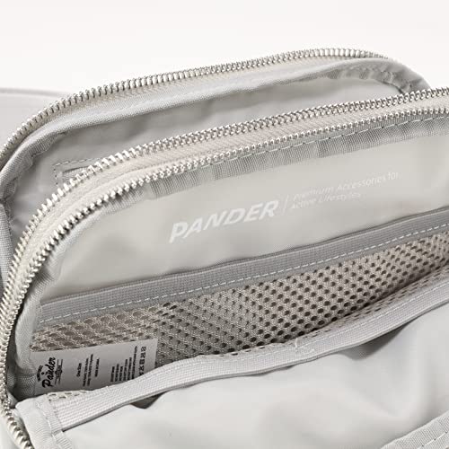 Image of Pander Everywhere Belt Bag for Women, 5 Zipper Pockets Nylon Crossbody Fanny Pack Purse (Seal Grey)