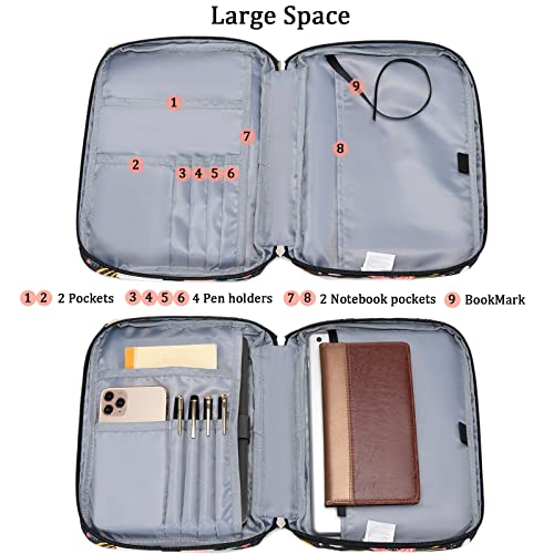 Octsky Bible Covers Bible Case For Women Girls Bible Book Carrying Bags Kids Scripture Case Church Bag Bible Protective With Handle Pockets Zippered Pocket (Pink-Marble) #TOP6