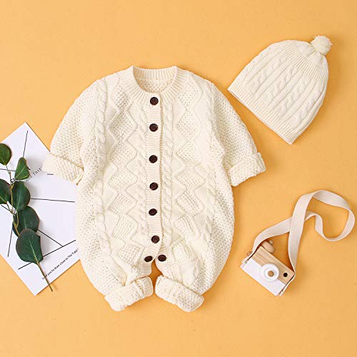 Borlai 2 STKS Baby Romper Pasgeboren Warm Gebreide Trui Jumpsuit met Hoed 3-24 Maanden - Image 3