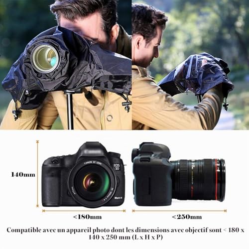 JJC Nylon Caméra Couverture Anti-Pluie Housse Protection Imperméable pour Fujifilm Nikon Canon Sony DSLR Appareil Photo Reflex – vue 2