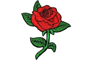 Red Rose Embroidered Sew Iron on Patch for DIY Clothing Decoration