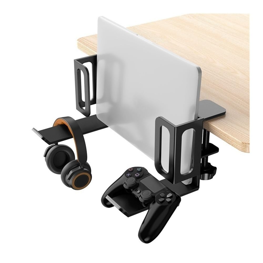 Supporto per Laptop Organizer for Laptop da scrivania, Supporto for Laptop sotto la scrivania con Supporto for Cuffie Rialzo per Laptop(Nero)