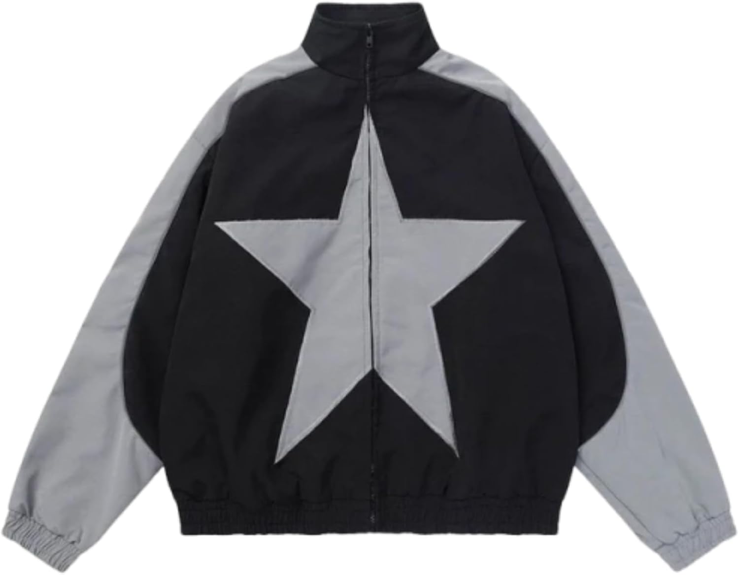 Aelfric Eden Reflective Stripe Star Zipper Jacket Graphic Oversized Lightweight Jacket Casual Comfy Soft Coats
