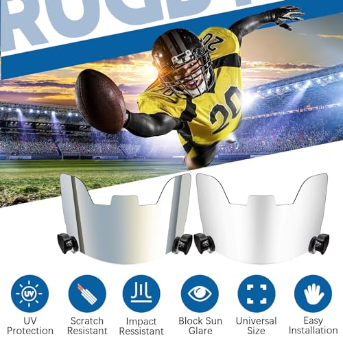 Image of Xuhal 1 /2 /4 Pack Football Visor for Youth Adult Football Helmet Visor Lacrosse Helmet Eye Shield Eye Protection for Sport
