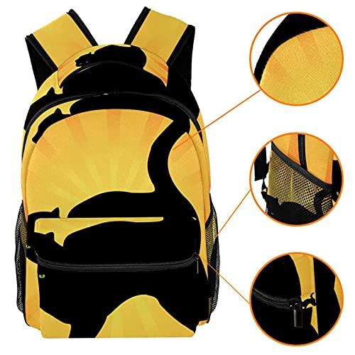 Sac à dos chat jaune avec porte-bouteille pour enfants - 3