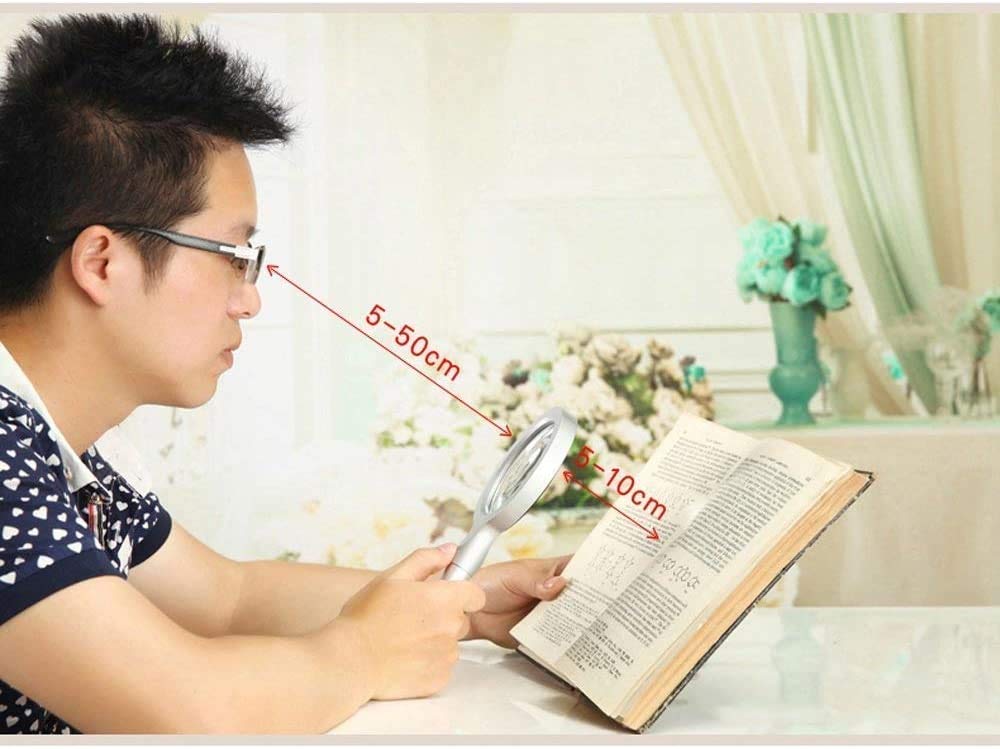 Lente d'Ingrandimento Grande Obiettivo Zoom 5X 10x Nuova Lente d'Ingrandimento Portatile Leggera da 80 mm, Lente per Leggere Hobby Giornali Mappe Monete Artigianato a Maglia