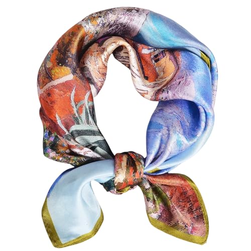 Sichdew Women 100% Mulberry Silk Neck Scarf Lightweight Digital P...