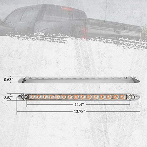 Partsam 2Pcs 12" Amber Led Led Trailer Light Bar 15-2835-Smd Clear Lens With Chrome Bezel Sealed Thin Led Turn Signal Marker Identification Light Bar For Trucks Trailers Rv Surface Mount #TOP6